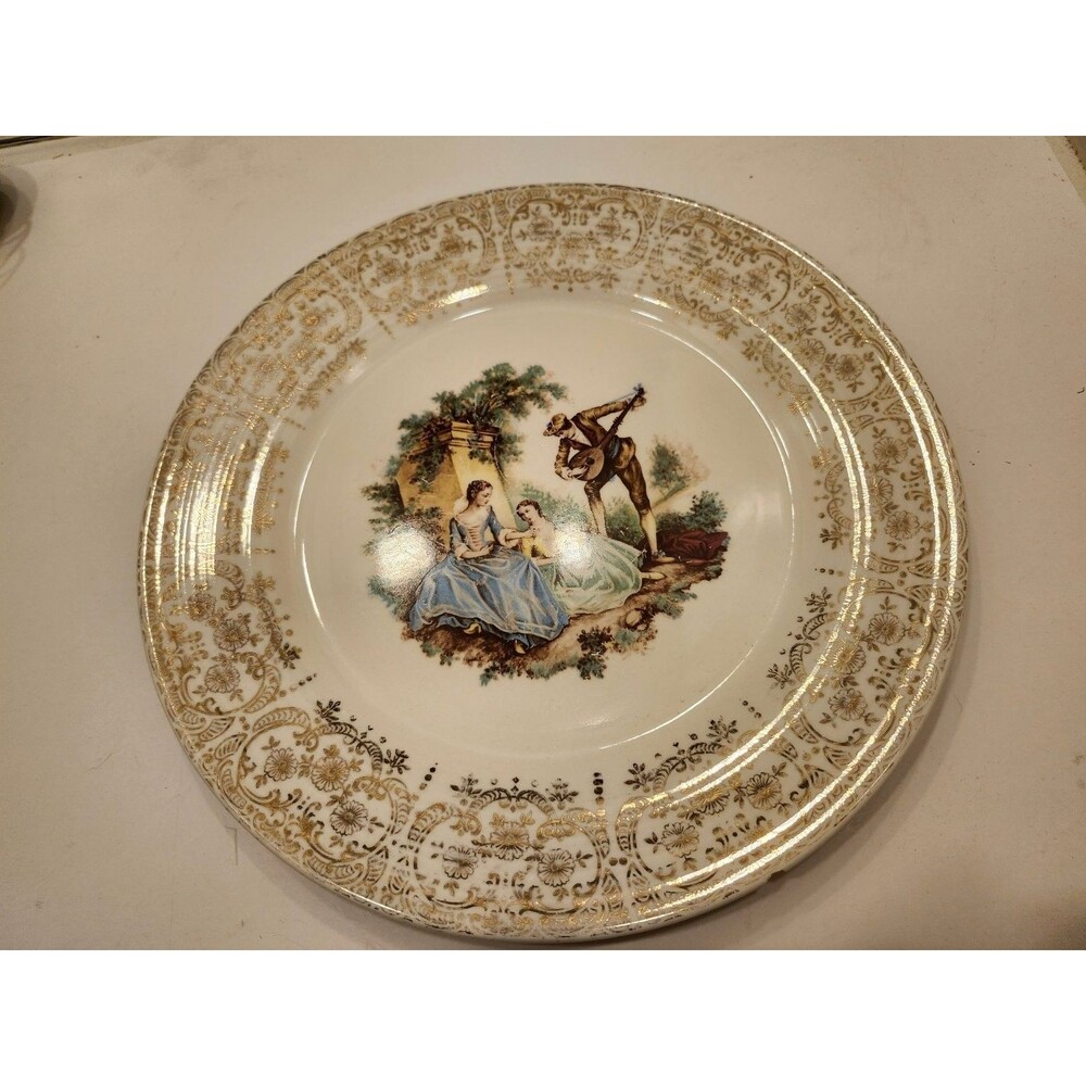 Triumph American Limoges China D'Or Decorative Plate 22K Gold 10 inches